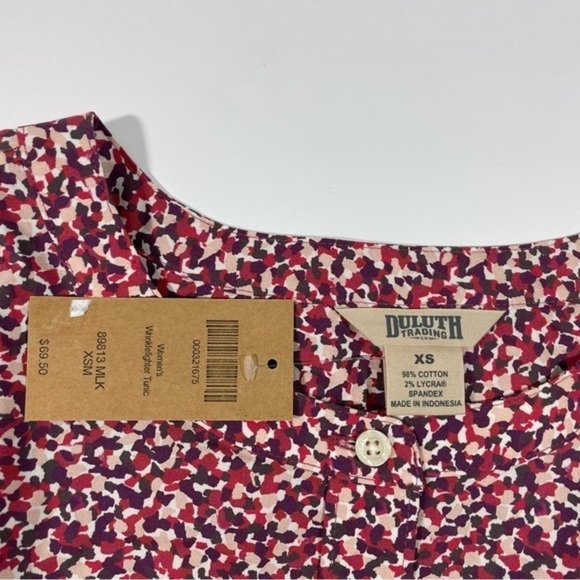 New Duluth Wrinklefighter Tunic Shirt Size XS Multi Print Pockets - Picture 4 of 6
